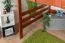 Letto a soppalco 140 x 200 cm "Easy Premium Line" K23/n, legno massiccio di faggio laccato color ciliegio, divisibile