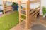 Letto a soppalco 160 x 190 cm per adulti "Easy Premium Line" K23/n, legno massiccio di faggio laccato naturale, divisibile