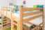 Letto a soppalco 160 x 190 cm per adulti "Easy Premium Line" K23/n, legno massiccio di faggio laccato naturale, divisibile