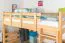 Letto a soppalco 160 x 190 cm per adulti "Easy Premium Line" K23/n, legno massiccio di faggio laccato naturale, divisibile