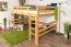 Letto a soppalco 160 x 200 cm per adulti "Easy Premium Line" K23/n, legno massiccio di faggio laccato naturale, divisibile