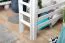 Letto a soppalco "Easy Premium Line" K23/n, legno massiccio di faggio, laccato bianco, divisibile - base materasso: 120 x 190 cm