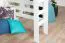 Letto a soppalco "Easy Premium Line" K23/n, legno massiccio di faggio, laccato bianco, divisibile - base materasso: 120 x 190 cm