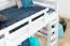 Letto a soppalco "Easy Premium Line" K23/n, legno massiccio di faggio, laccato bianco, divisibile - base materasso: 120 x 190 cm
