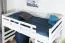 Letto a soppalco "Easy Premium Line" K23/n, legno massiccio di faggio, laccato bianco, divisibile - base materasso: 120 x 190 cm