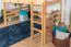 Letto a soppalco 160 x 190 cm "Easy Premium Line" K23/n, legno massiccio di faggio laccato naturale, divisibile