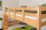 Letto a castello 120 x 200 cm per adulti "Easy Premium Line" K24/n, testiera e pediera dritte, legno massiccio di faggio naturale, laccato, divisibile