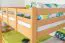 Letto a castello 140 x 200 cm per adulti "Easy Premium Line" K24/n, testiera e pediera dritte, legno massiccio di faggio naturale, laccato, divisibile