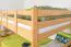 Letto a castello 140 x 200 cm per adulti "Easy Premium Line" K24/n, testiera e pediera dritte, legno massiccio di faggio naturale, laccato, divisibile