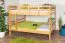 Letto a castello 140 x 200 cm per adulti "Easy Premium Line" K24/n, testiera e pediera dritte, legno massiccio di faggio naturale, laccato, divisibile