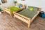 Letto a castello 140 x 200 cm per adulti "Easy Premium Line" K24/n, testiera e pediera dritte, legno massiccio di faggio naturale, laccato, divisibile
