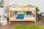 Letto a castello 160 x 200 cm per adulti "Easy Premium Line" K24/n, testiera e pediera dritte, legno massiccio di faggio naturale, laccato, divisibile