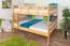 Letto a castello 160 x 200 cm per adulti "Easy Premium Line" K24/n, testiera e pediera dritte, legno massiccio di faggio naturale, laccato, divisibile