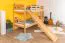 Letto a castello bambini con scivolo | 80 x 190 cm | Faggio massiccio naturale | Divisibile in 2 letti singoli | Easy Premium Line K25/n