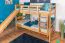 Letto a castello con scivolo 80 x 200 cm | Faggio massello naturale laccato | Divisibile in due letti singoli | Easy Premium Line K25/n