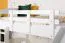 Letto a castello bianco con scivolo | 90 x 200 cm | faggio massello laccato | divisibile | Easy Premium Line K25/n