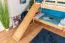 Letto a castello bambini con scivolo 80 x 190 cm | Faggio massiccio naturale | Divisibile in 2 letti | Easy Premium Line K26/n