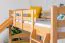 Letto a castello con scivolo 80 x 200 cm | faggio massello naturale laccato | divisibile in due letti singoli | Easy Premium Line K26/n