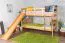 Letto a castello con scivolo 80 x 200 cm | faggio massello naturale laccato | divisibile in due letti singoli | Easy Premium Line K26/n