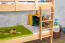 Letto a castello con scivolo 80 x 200 cm | faggio massello naturale laccato | divisibile in due letti singoli | Easy Premium Line K26/n