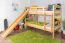 Letto a castello con scivolo 80 x 200 cm | faggio massello naturale laccato | divisibile in due letti singoli | Easy Premium Line K26/n