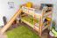 Letto a castello con scivolo 80 x 200 cm | faggio massello naturale laccato | divisibile in due letti singoli | Easy Premium Line K26/n