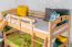 Letto a castello con scivolo 80 x 200 cm | faggio massello naturale laccato | divisibile in due letti singoli | Easy Premium Line K26/n