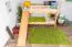 Letto a castello con scivolo 80 x 200 cm | faggio massello naturale laccato | divisibile in due letti singoli | Easy Premium Line K26/n