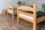 Letto a castello con scivolo 80 x 200 cm | faggio massello naturale laccato | divisibile in due letti singoli | Easy Premium Line K26/n
