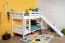 Letto a castello bambini bianco con scivolo | Faggio massiccio | 80 x 190 cm | Divisibile | Easy Premium Line K26/n