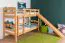 Letto a castello con scivolo 90 x 190 cm | Faggio massello naturale laccato | Divisibile in due singoli | Easy Premium Line K27/n