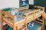 Letto a castello con scivolo 90 x 190 cm | Faggio massello naturale laccato | Divisibile in due singoli | Easy Premium Line K27/n