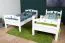 Letto a castello bianco con scivolo 80 x 200 cm | Faggio massello laccato | Divisibile in due letti singoli | Easy Premium Line K27/n