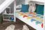 Letto a castello bianco con scivolo 80 x 200 cm | Faggio massello laccato | Divisibile in due letti singoli | Easy Premium Line K27/n