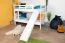 Letto a castello bianco con scivolo 90 x 190 cm | Faggio massello laccato | Divisibile in due letti | Easy Premium Line K28/n