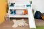 Letto a castello bianco con scivolo 90 x 190 cm | Faggio massello laccato | Divisibile in due letti | Easy Premium Line K28/n