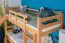 Letto a castello bambini con scivolo 80 x 190 cm | Faggio massiccio naturale | Divisibile in 2 letti | Easy Premium Line K28/n