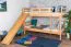 Letto a castello con scivolo 90 x 190 cm | Faggio massello laccato naturale | Divisibile in 2 letti singoli | Easy Premium Line K28/n