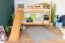 Letto a castello con scivolo 90 x 200 cm | Faggio massello naturale laccato | Divisibile in due letti singoli | Easy Premium Line K28/n
