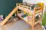 Letto a castello con scivolo 90 x 200 cm | Faggio massello naturale laccato | Divisibile in due letti singoli | Easy Premium Line K28/n