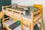 Letto a castello con scivolo 90 x 200 cm | Faggio massello naturale laccato | Divisibile in due letti singoli | Easy Premium Line K28/n