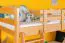 Letto a soppalco con scivolo 80 x 190 cm | Faggio massiccio laccato naturale | Divisibile in due letti singoli | Easy Premium Line K29/n