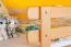 Letto a soppalco con scivolo 80 x 190 cm | Faggio massiccio laccato naturale | Divisibile in due letti singoli | Easy Premium Line K29/n
