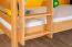 Letto a soppalco con scivolo 80 x 190 cm | Faggio massiccio laccato naturale | Divisibile in due letti singoli | Easy Premium Line K29/n