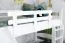 Letto a castello bianco con scivolo 90 x 190 cm | faggio massello laccato | divisibile | Easy Premium Line K29/n