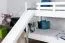 Letto a castello bianco con scivolo 90 x 190 cm | faggio massello laccato | divisibile | Easy Premium Line K29/n