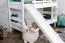 Letto a castello bianco con scivolo 90 x 190 cm | faggio massello laccato | divisibile | Easy Premium Line K29/n