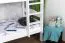 Letto a castello bianco con scivolo 90 x 190 cm | faggio massello laccato | divisibile | Easy Premium Line K29/n