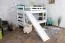 Letto a castello bianco con scivolo 90 x 190 cm | faggio massello laccato | divisibile | Easy Premium Line K29/n