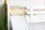 Letto a soppalco bianco con scivolo 80 x 190 cm | Faggio massiccio laccato | Divisibile in due letti | Easy Premium Line K29/n